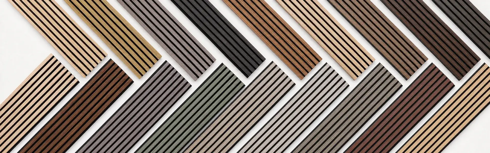Painéil Fuaime Grille Slat Adhmaid