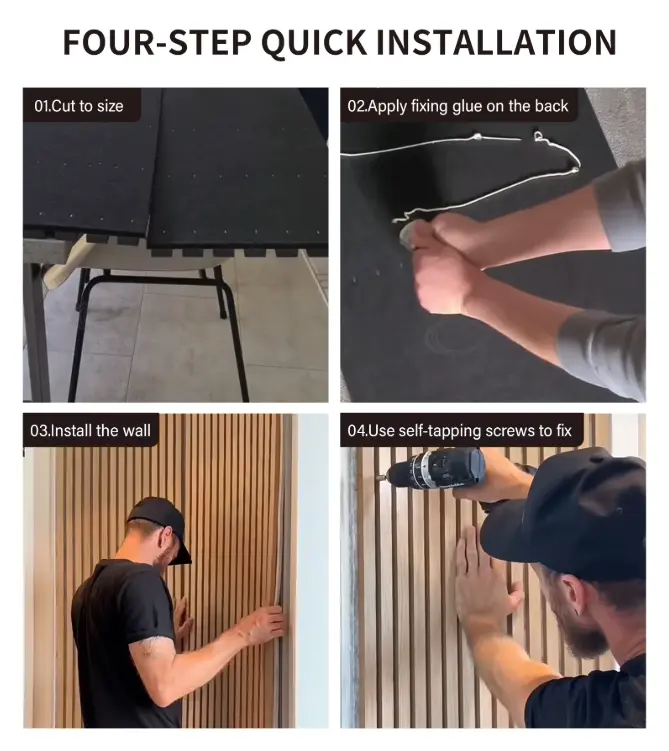 Wood slat acoustic panel installation steps
