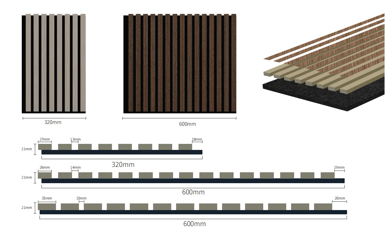 Oak Wood Acoustic Slat Panel for Wall and Ceiling