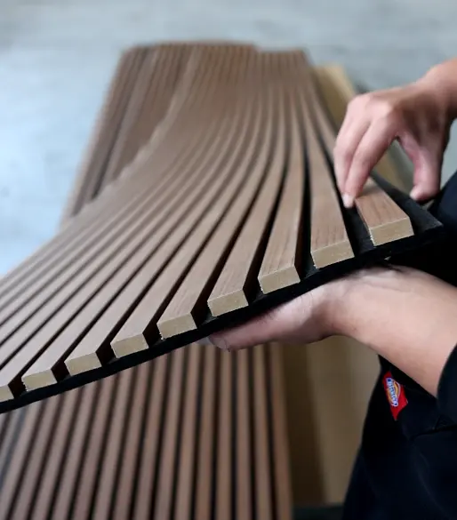 Oak Wood Acoustic Slat Panel for Wall and Ceiling Oak Wood Acoustic Slat Panel for Wall and Ceiling